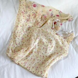 yellow floral dress  90s Swat girls yellow floral dress size 14